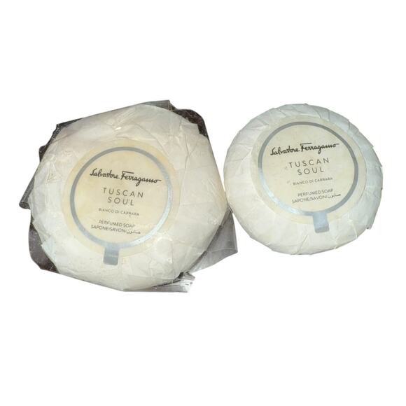 Salvatore Ferragamo Tuscan Soul Italian Perfumed Soap Travel size 2.6 and 1.6 oz